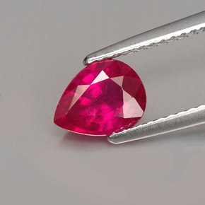 Rubi vermelho natural 1,31ct, formato de pêra, VS-SI