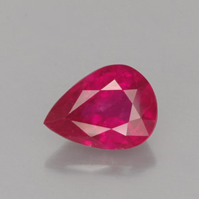 Rubi vermelho natural 1,54ct, formato de pêra, VS-SI
