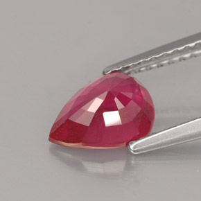 Rubi vermelho natural 1,54ct, formato de pêra, VS-SI