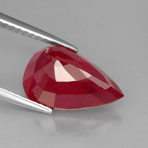 Rubi vermelho natural 4,46ct, formato de pêra, VS-SI