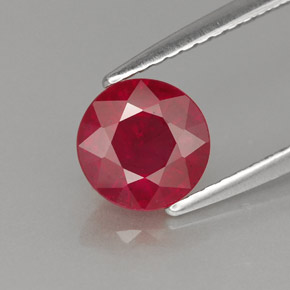 Rubi vermelho natural 1,40ct, corte redondo, VS-SI