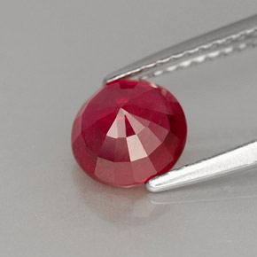 Rubi vermelho natural 1,40ct, corte redondo, VS-SI