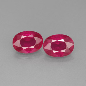 Pedras preciosas de rubi vermelho natural de  ct, corte oval, VS-SI