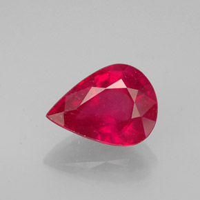 Rubi vermelho natural 1,91ct, formato de pêra, VS-SI