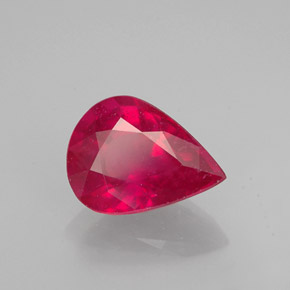 Rubi vermelho natural 1,91ct, formato de pêra, VS-SI