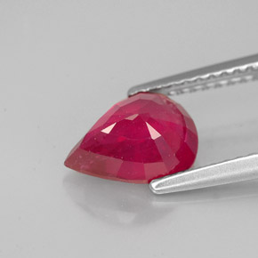 Rubi vermelho natural 1,91ct, formato de pêra, VS-SI