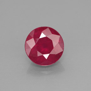 Rubi vermelho natural 1,87ct, corte redondo, VS-SI