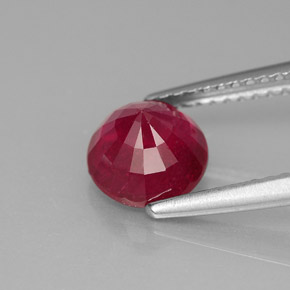 Rubi vermelho natural 1,87ct, corte redondo, VS-SI