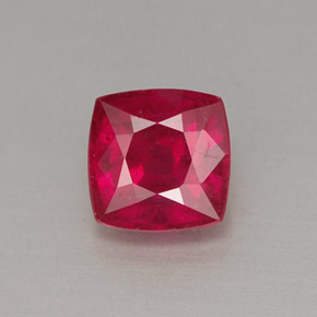 Rubi vermelho natural 1,72ct, almofada cortada, VS-SI