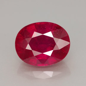 Rubi vermelho natural 4,10ct, corte oval, VS-SI