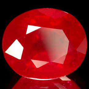 Rubi vermelho natural 4,56ct, corte oval, SI