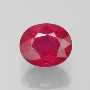 Rubi vermelho natural 1,86ct, corte oval, VS-SI