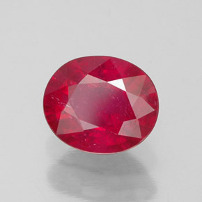 Rubi vermelho natural 1,86ct, corte oval, VS-SI