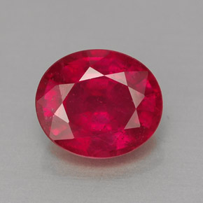 Rubi vermelho natural 1,60ct, corte oval, VS-SI