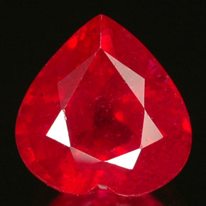 Rubi vermelho natural 1,69ct, formato de coração, VS-SI