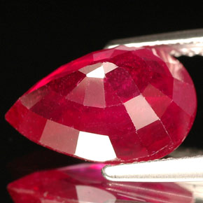 Rubi vermelho natural 4,40ct, formato de pêra, VS-SI