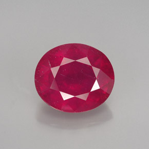 Rubi vermelho natural 3,27ct, corte oval, VS-SI