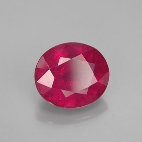 Rubi vermelho natural 3,27ct, corte oval, VS-SI