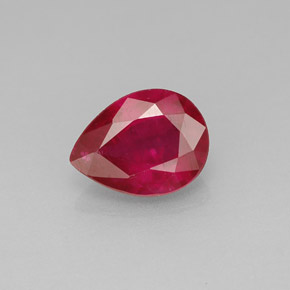 Rubi vermelho natural 1,47ct, formato de pêra, VS-SI