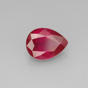 Rubi vermelho natural 1,47ct, formato de pêra, VS-SI