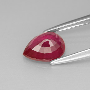 Rubi vermelho natural 1,47ct, formato de pêra, VS-SI