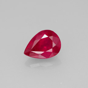 Rubi vermelho natural 1,48ct, formato de pêra, VS-SI