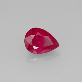 Rubi vermelho natural 1,48ct, formato de pêra, VS-SI