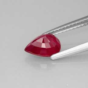 Rubi vermelho natural 1,48ct, formato de pêra, VS-SI