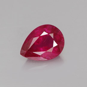 Rubi vermelho natural 1,48ct, formato de pêra, VS-SI