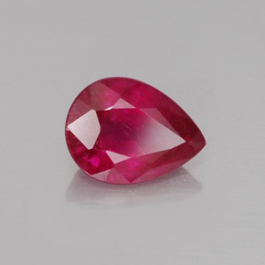 Rubi vermelho natural 1,48ct, formato de pêra, VS-SI