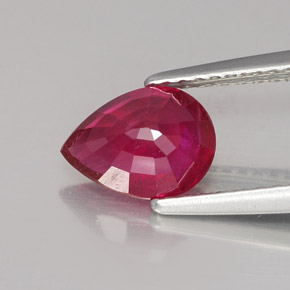 Rubi vermelho natural 1,48ct, formato de pêra, VS-SI