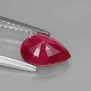 Rubi vermelho natural 1,36ct, formato de pêra, VS-SI