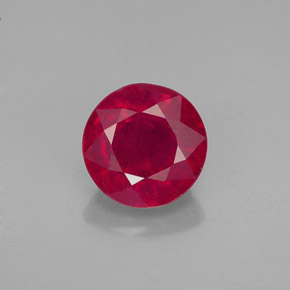 Rubi vermelho natural 1,69ct, corte redondo, VS-SI