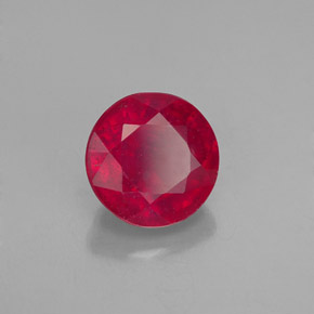 Rubi vermelho natural 1,69ct, corte redondo, VS-SI