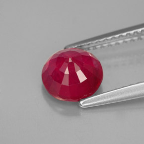 Rubi vermelho natural 1,69ct, corte redondo, VS-SI