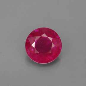Rubi vermelho natural 1,07ct, corte redondo, VS-SI