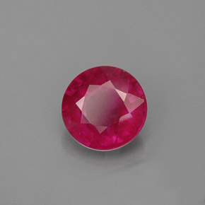 Rubi vermelho natural 1,07ct, corte redondo, VS-SI