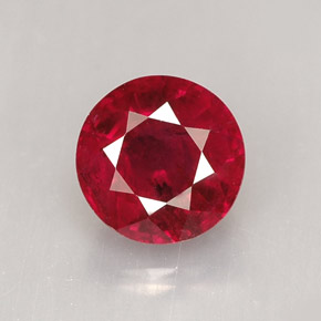 Rubi vermelho natural 1,48ct, corte redondo, VS-SI