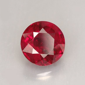 Rubi vermelho natural 1,48ct, corte redondo, VS-SI