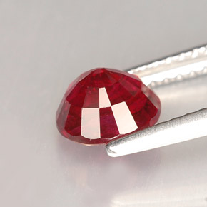 Rubi vermelho natural 1,48ct, corte redondo, VS-SI