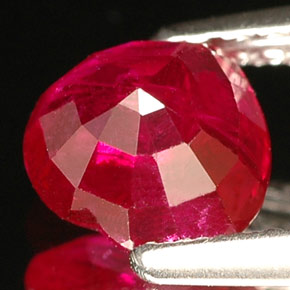 Rubi vermelho natural 1,26ct, formato de coração, VS-SI