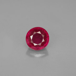 Rubi vermelho natural 0,85ct, corte redondo, VS-SI