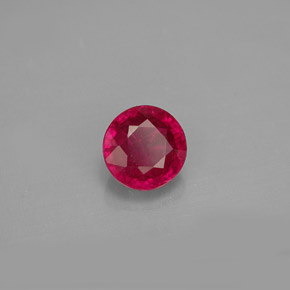 Rubi vermelho natural 0,85ct, corte redondo, VS-SI