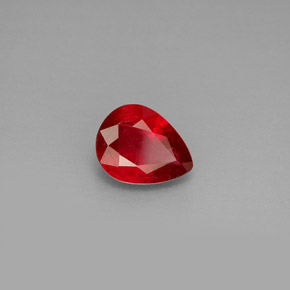 Rubi vermelho natural 1,26ct, formato de pêra, VS-SI