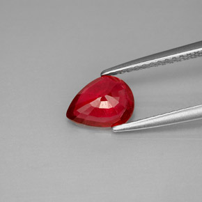 Rubi vermelho natural 1,26ct, formato de pêra, VS-SI