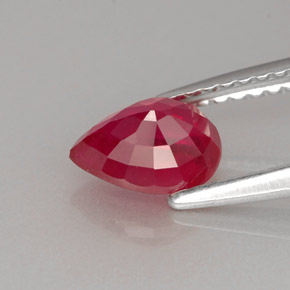 Rubi vermelho natural 1,13ct, formato de pêra, VS-SI
