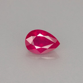 Rubi vermelho natural 0,98ct, formato de pêra, VS-SI