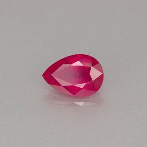 Rubi vermelho natural 0,98ct, formato de pêra, VS-SI