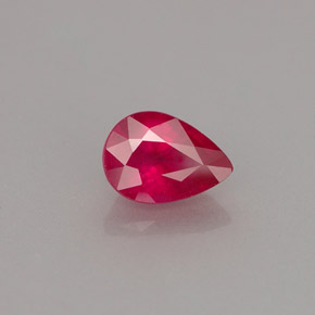 Rubi vermelho natural 1,06ct, formato de pêra, VS-SI