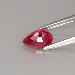 Rubi vermelho natural 1,06ct, formato de pêra, VS-SI